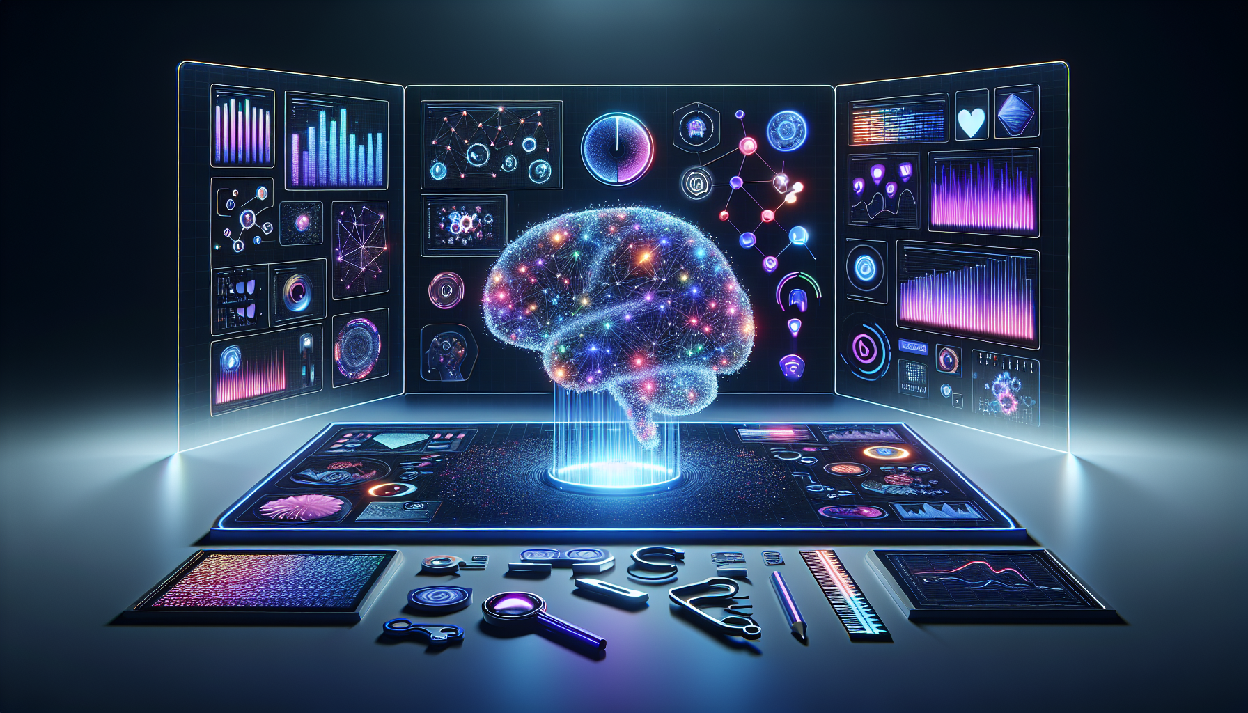 Dashboard de métricas de visibilidad de marca en IA mostrando análisis de ChatGPT, Perplexity y Google AI