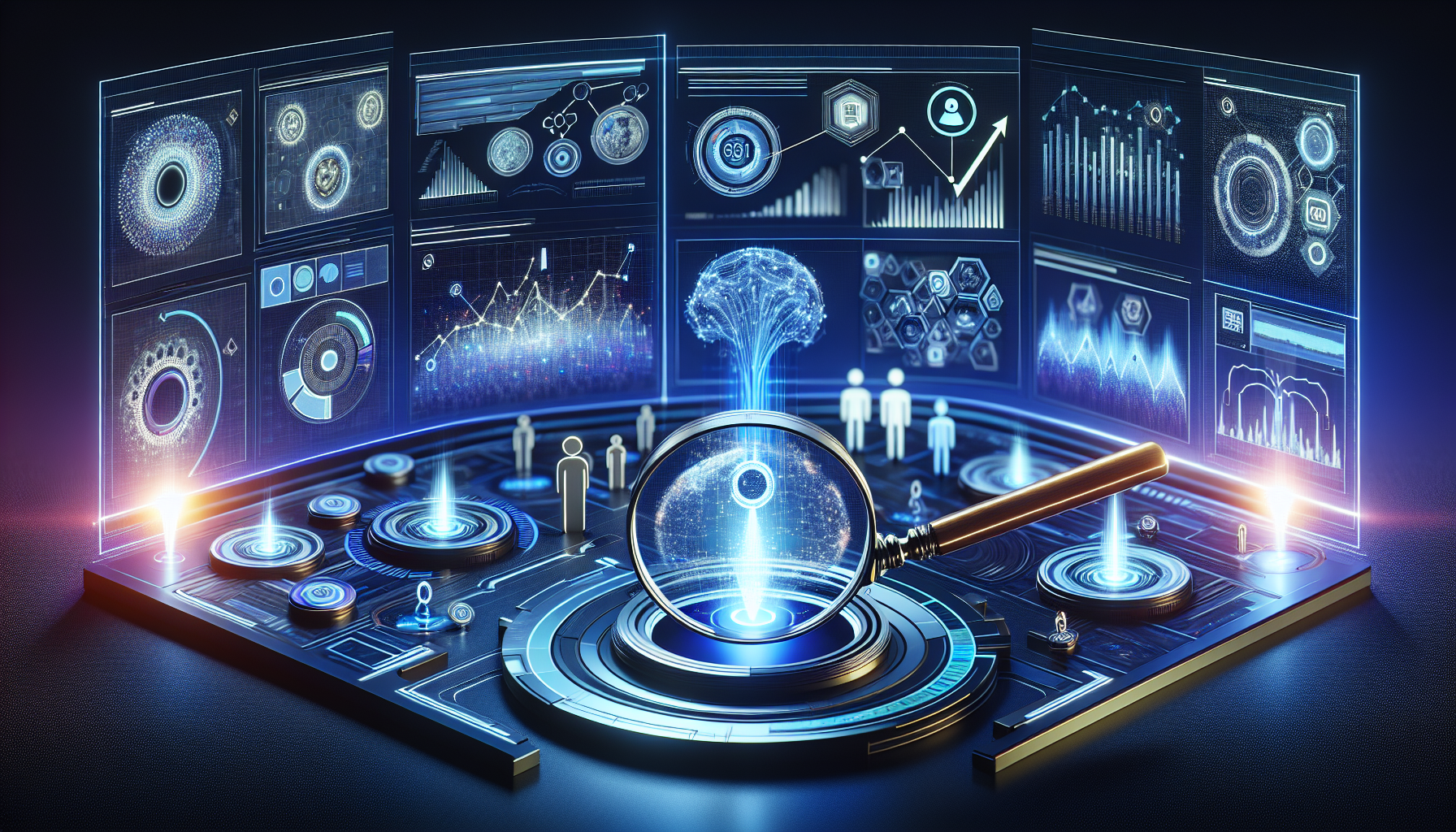 Dashboard Searchfy AI mostrando métricas de visibilidade de marca em 8 modelos IA com gráficos de crescimento