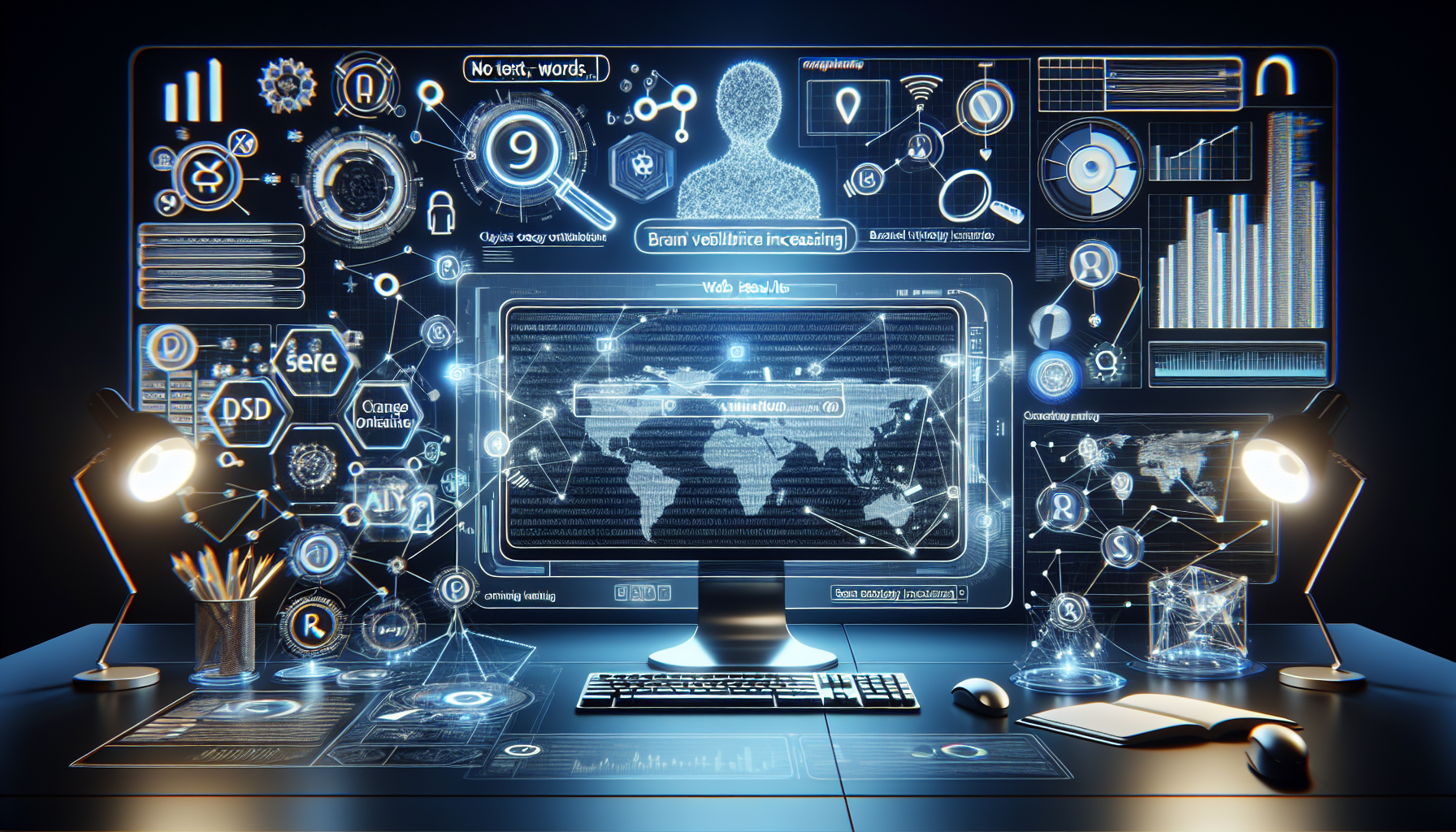 AI-powered SEO strategy dashboard showing Google ranking improvements and brand visibility metrics for 2026