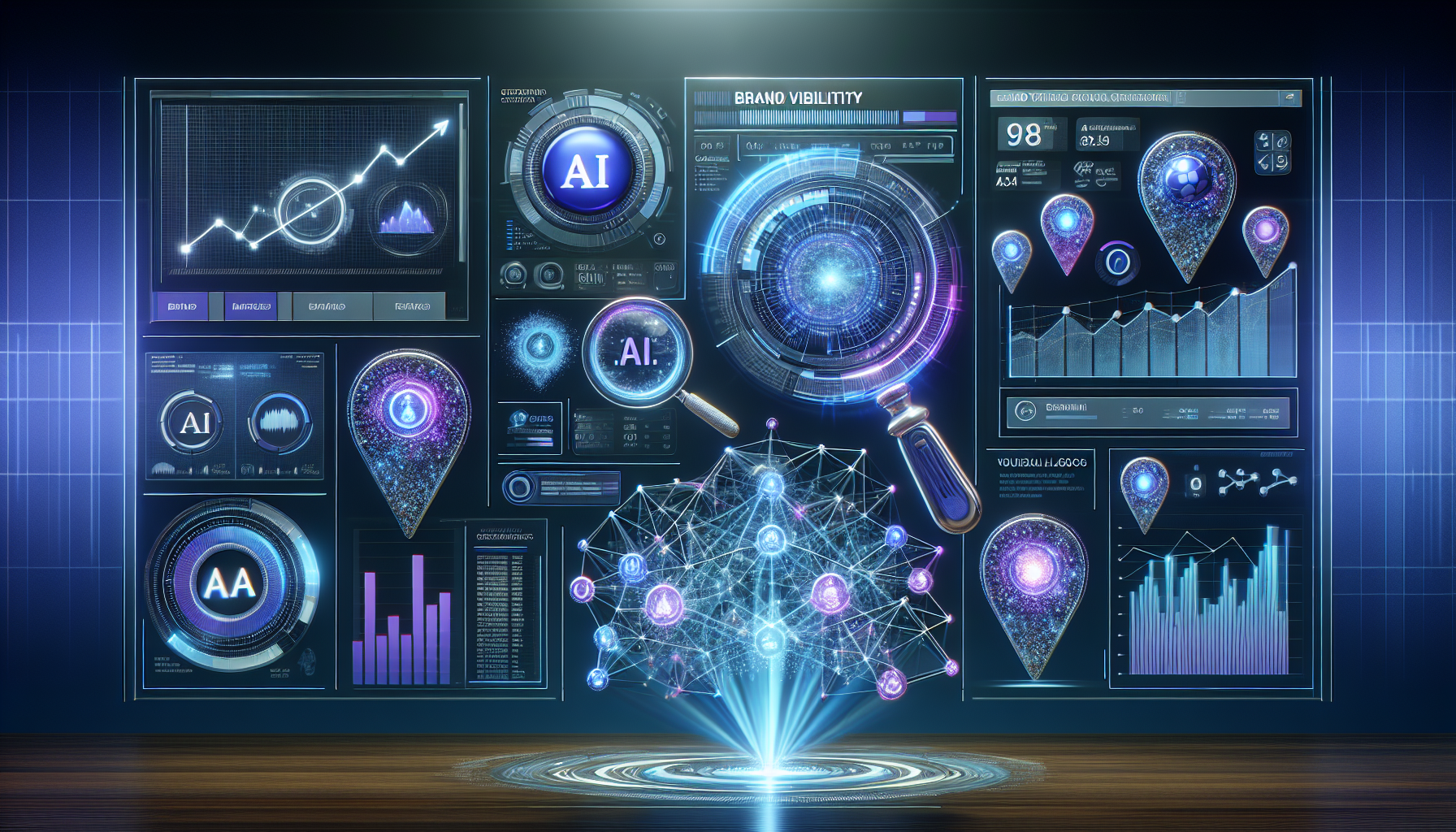 AI search optimization dashboard showing 73% query impact statistics and traffic analytics for 2026 trends