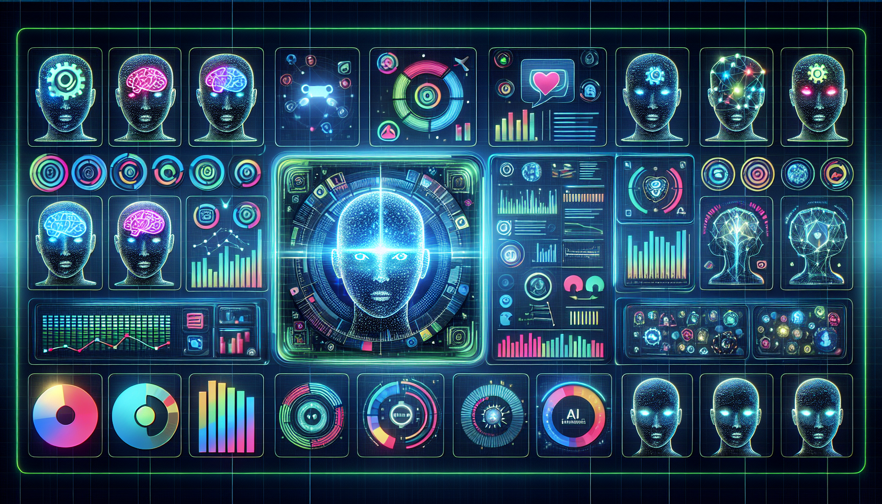 Dashboard da Searchfy AI mostrando analytics de visibilidade em IA com gráficos de aumento de 340% em menções da marca